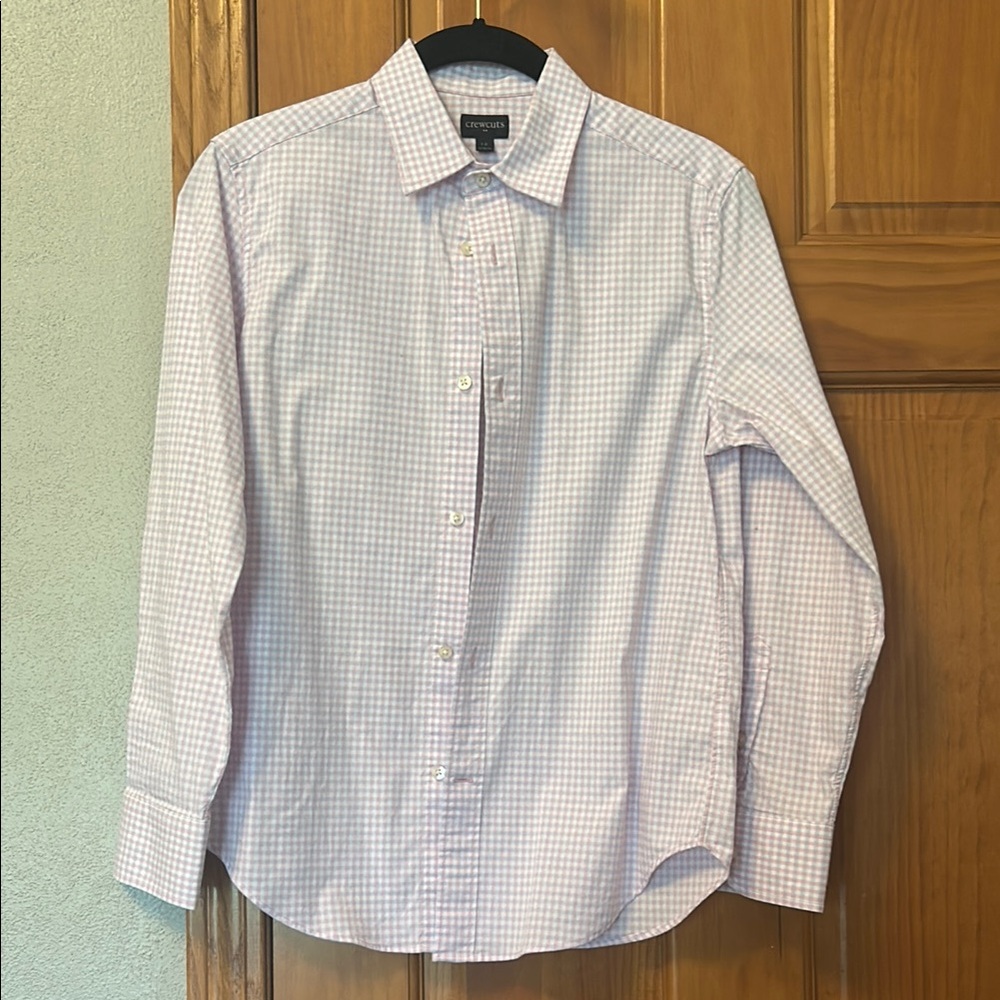 Boys light pink  Checkered Dress Shirt